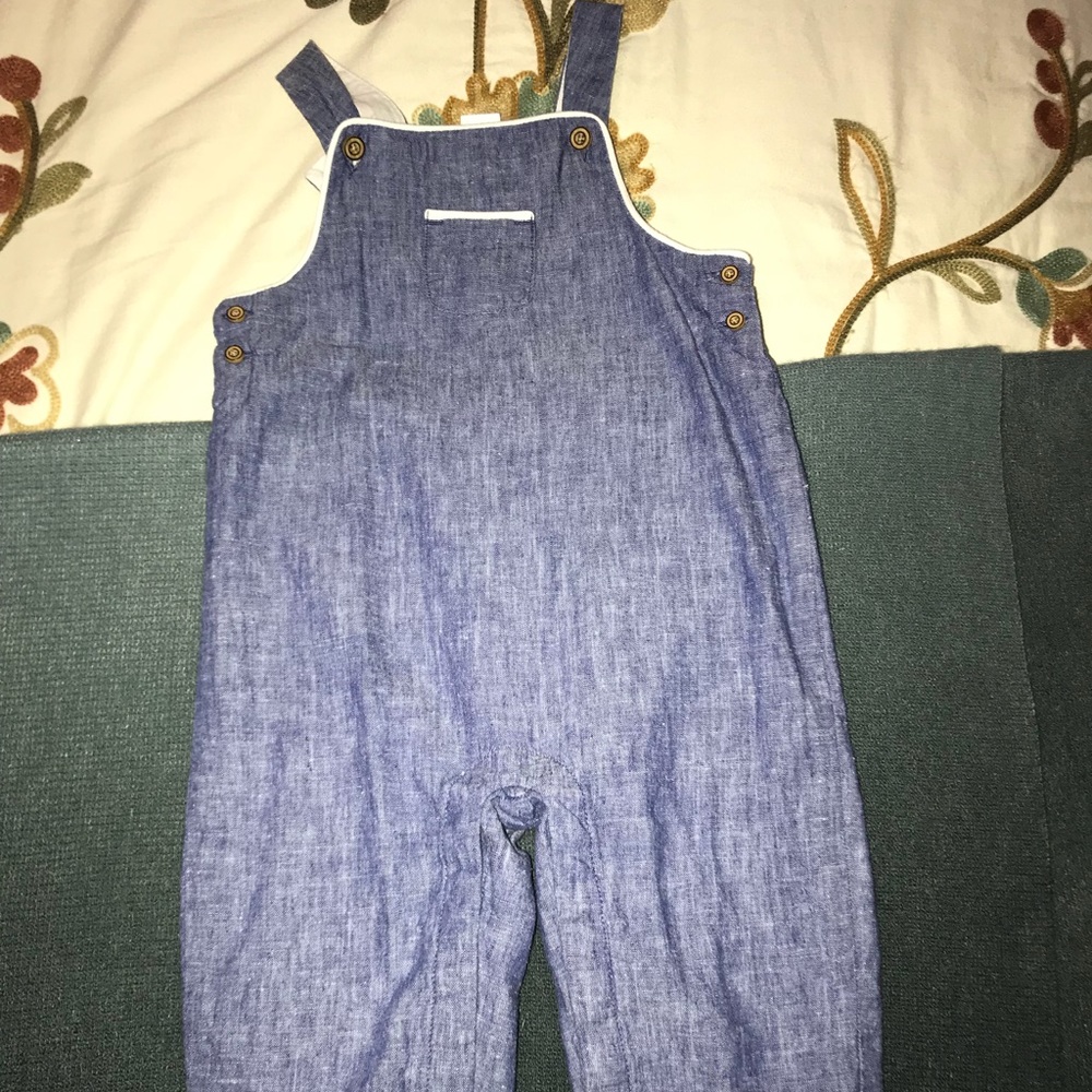 Janie and Jack Chambray boy overalls